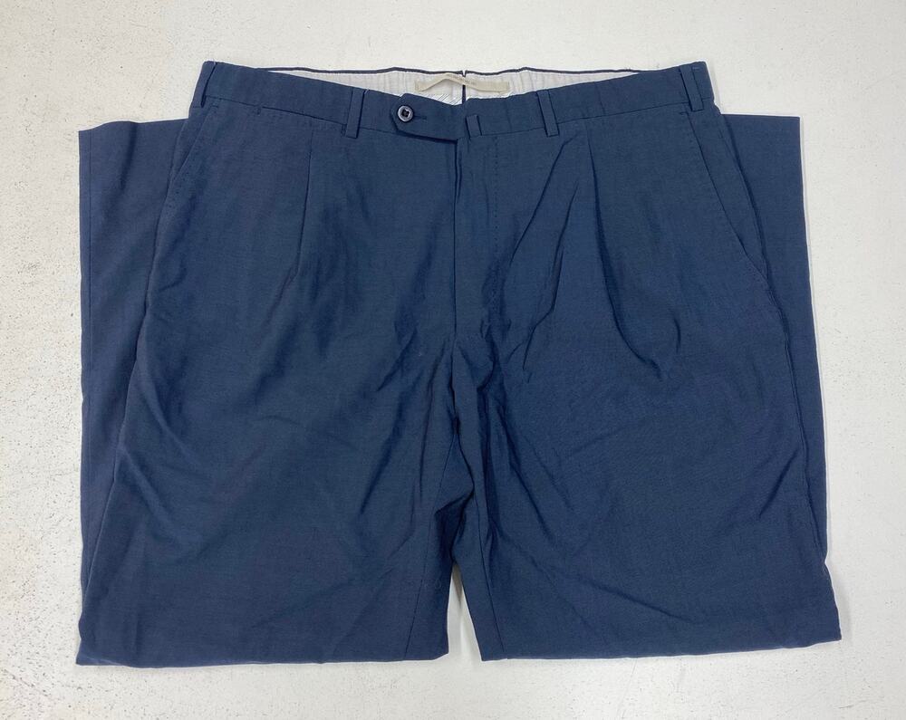 Ermenegildo Zegna XXXXX Couture flat front navy wool suit dress pants 36